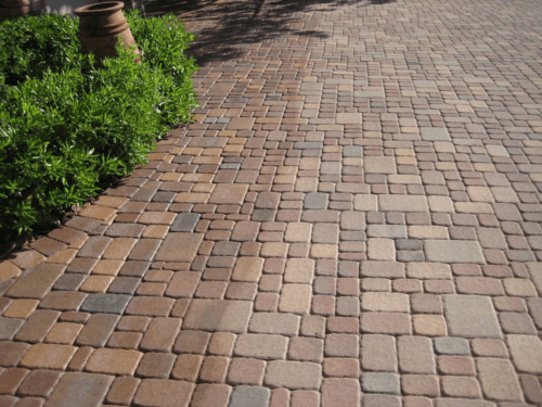 Before and after paver restoration image